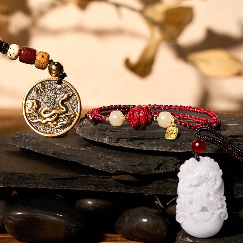 Coffret de protection serpent porte-bonheur | Ensemble de bracelets du zodiaque chinois