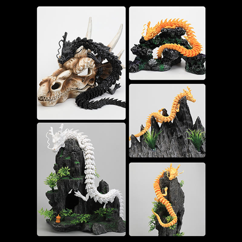 Statue lumineuse de dragon Feng Shui 45 cm pour la chance et la protection