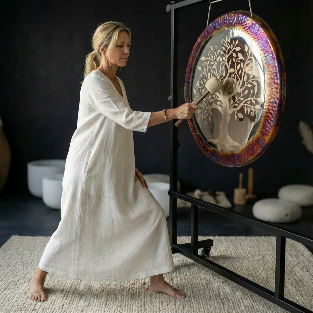 Instrument de gong lumineux - Design d'arbre magique