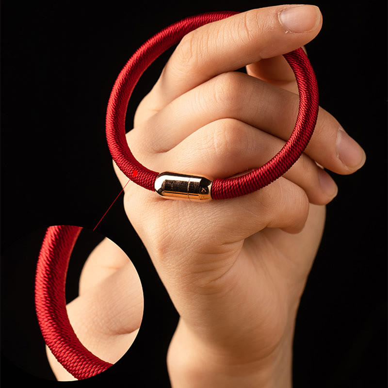 Bracelet de protection à boucle magnétique et cordon rouge avec nœud King Kong