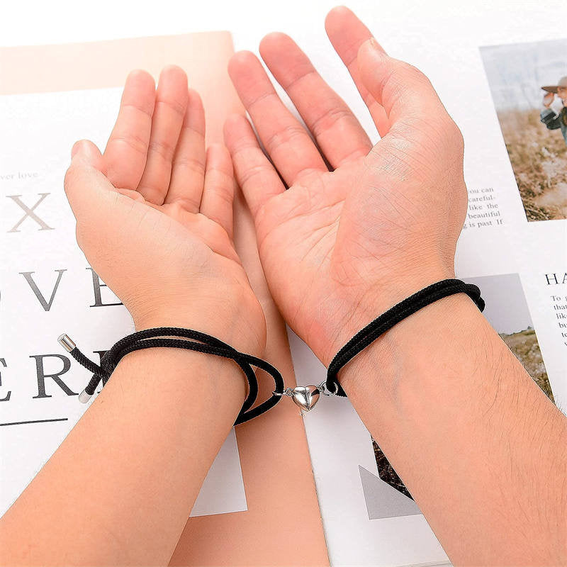 Bracelets magnétiques pour couple avec fil rouge | Protection et force