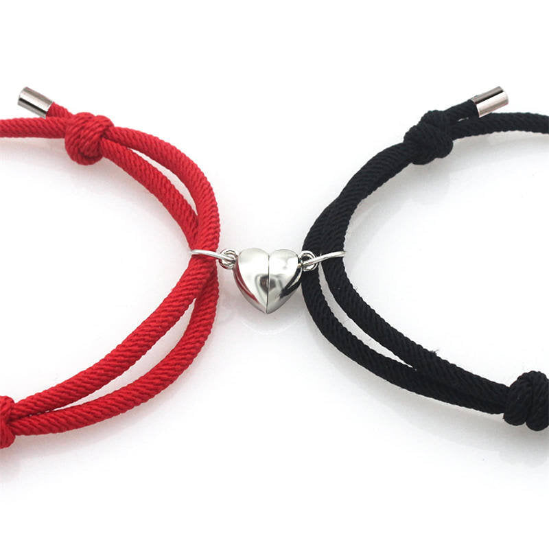 Bracelets magnétiques pour couple avec fil rouge | Protection et force