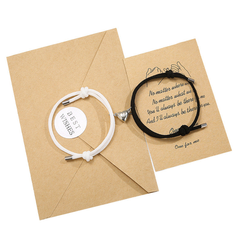 Bracelets magnétiques pour couple avec fil rouge | Protection et force