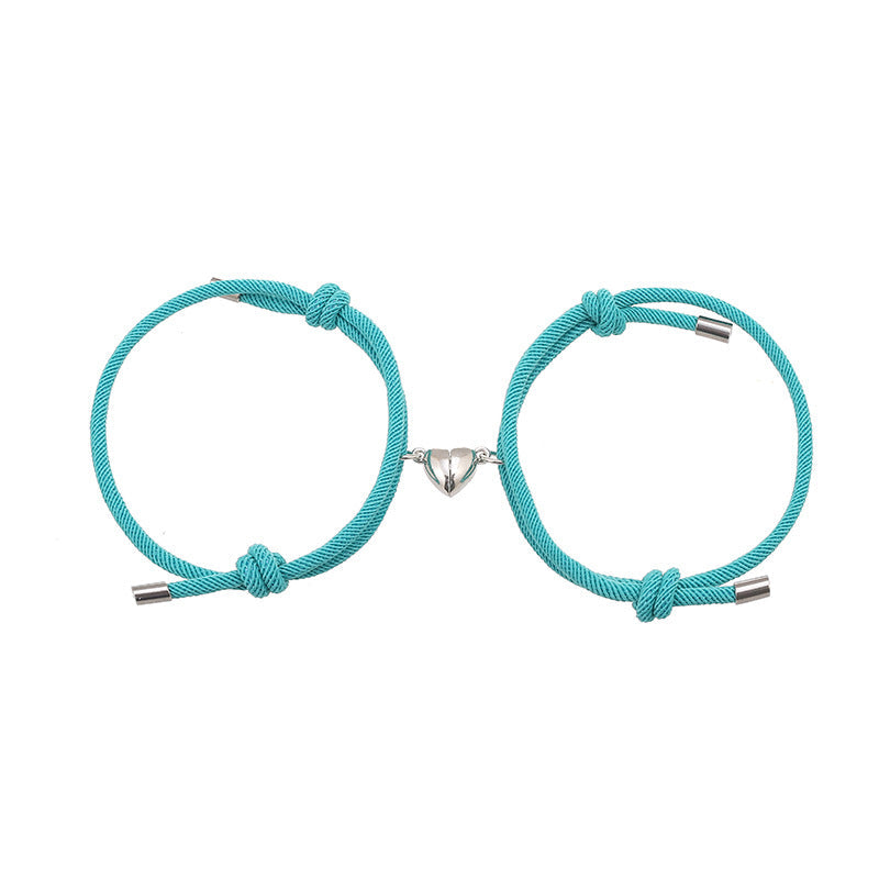 Bracelets magnétiques pour couple avec fil rouge | Protection et force