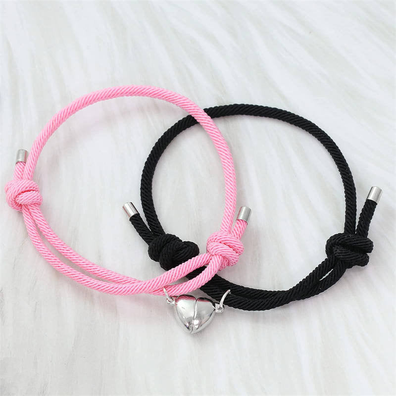 Bracelets magnétiques pour couple avec fil rouge | Protection et force