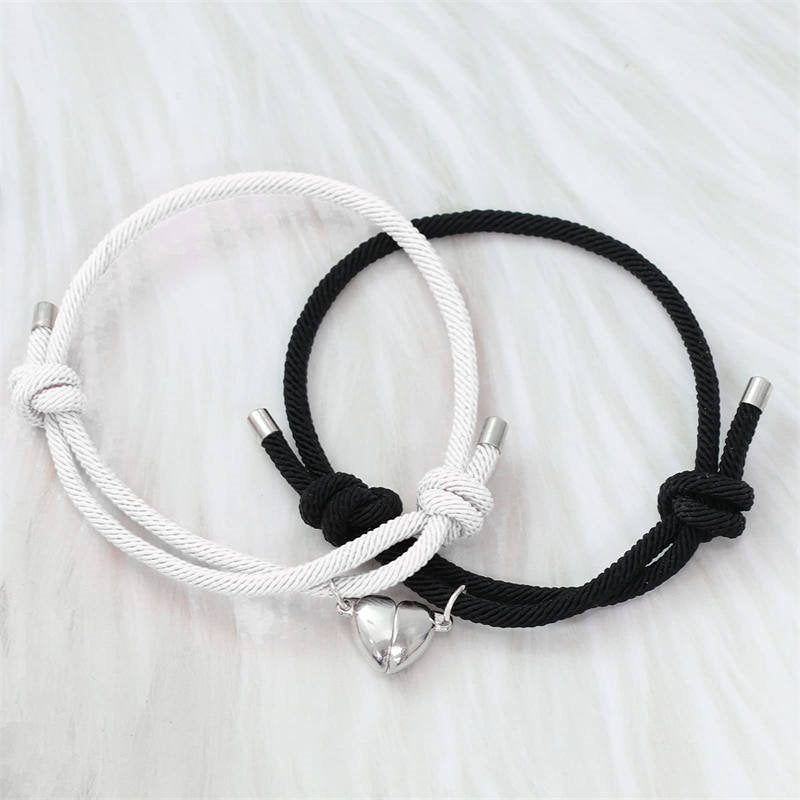 Bracelets magnétiques pour couple avec fil rouge | Protection et force
