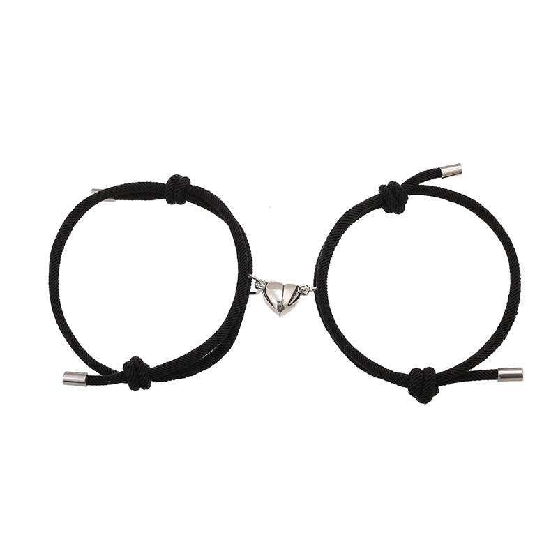 Bracelets magnétiques pour couple avec fil rouge | Protection et force
