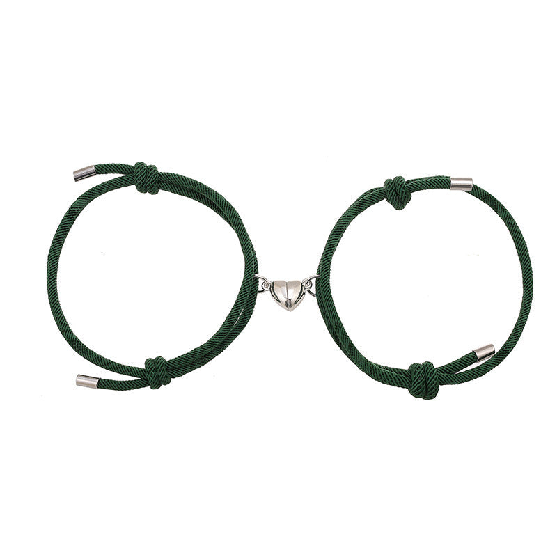 Bracelets magnétiques pour couple avec fil rouge | Protection et force