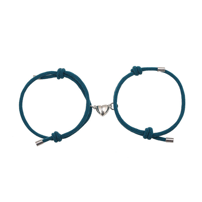Bracelets magnétiques pour couple avec fil rouge | Protection et force