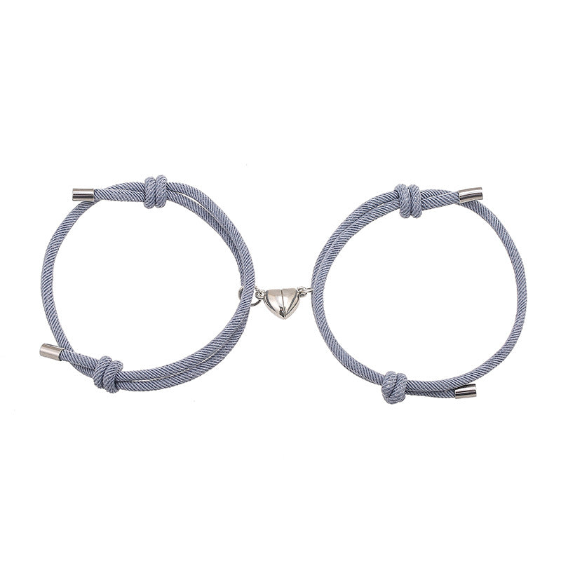 Bracelets magnétiques pour couple avec fil rouge | Protection et force