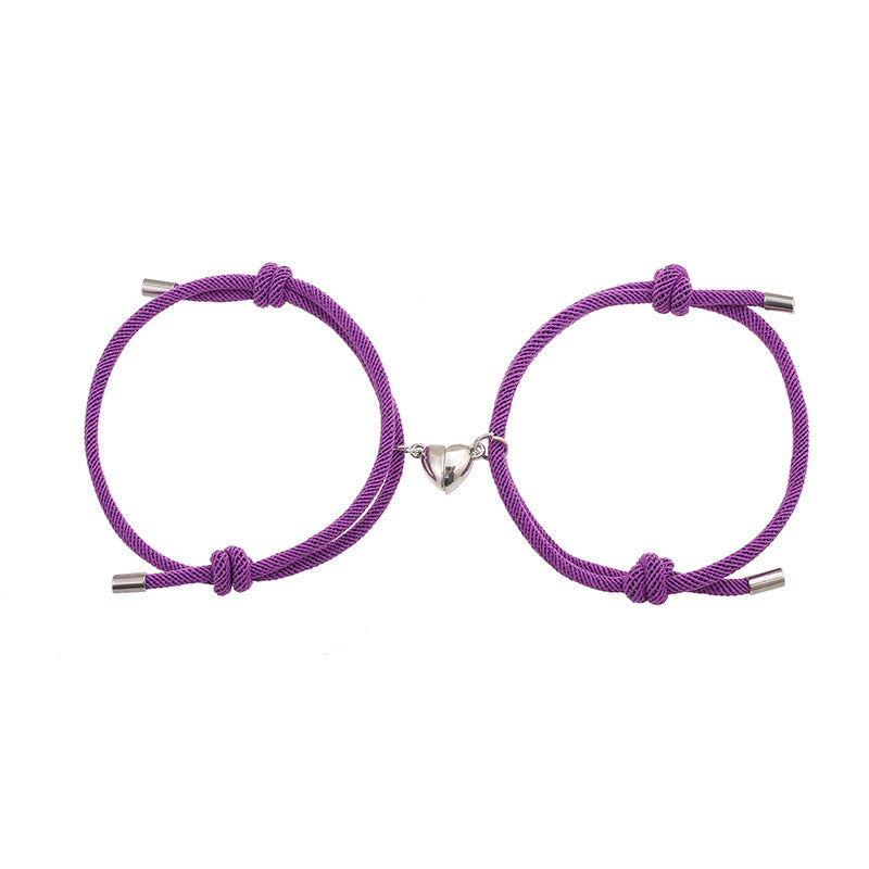 Bracelets magnétiques pour couple avec fil rouge | Protection et force