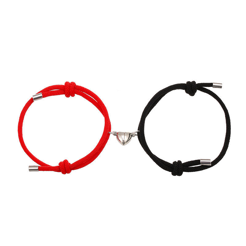 Bracelets magnétiques pour couple avec fil rouge | Protection et force