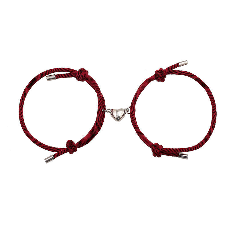 Bracelets magnétiques pour couple avec fil rouge | Protection et force