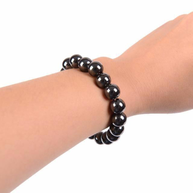 Bracelet en perles d'hématite magnétique pour l'équilibre
