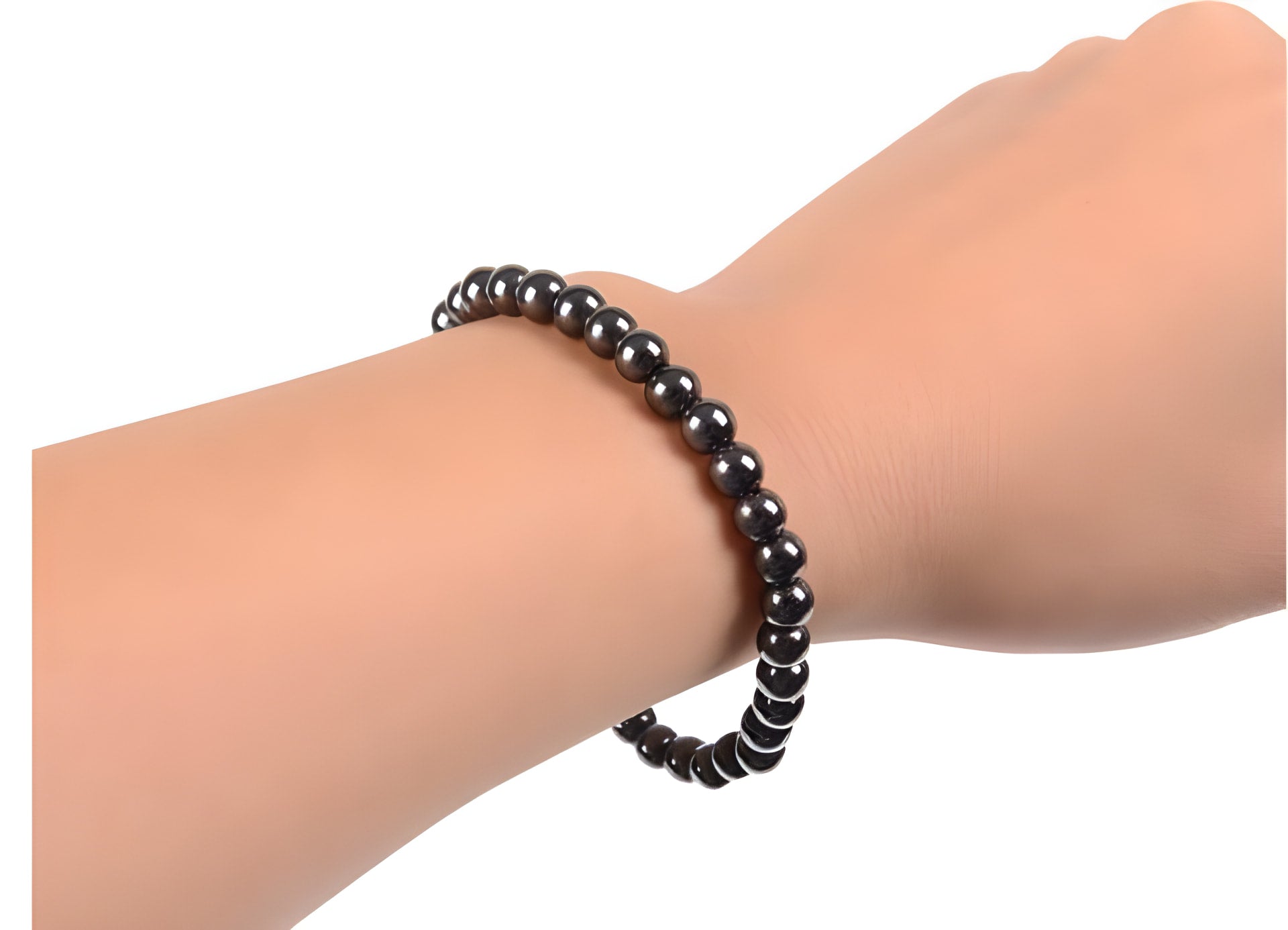 Bracelet en perles d'hématite magnétique pour l'équilibre