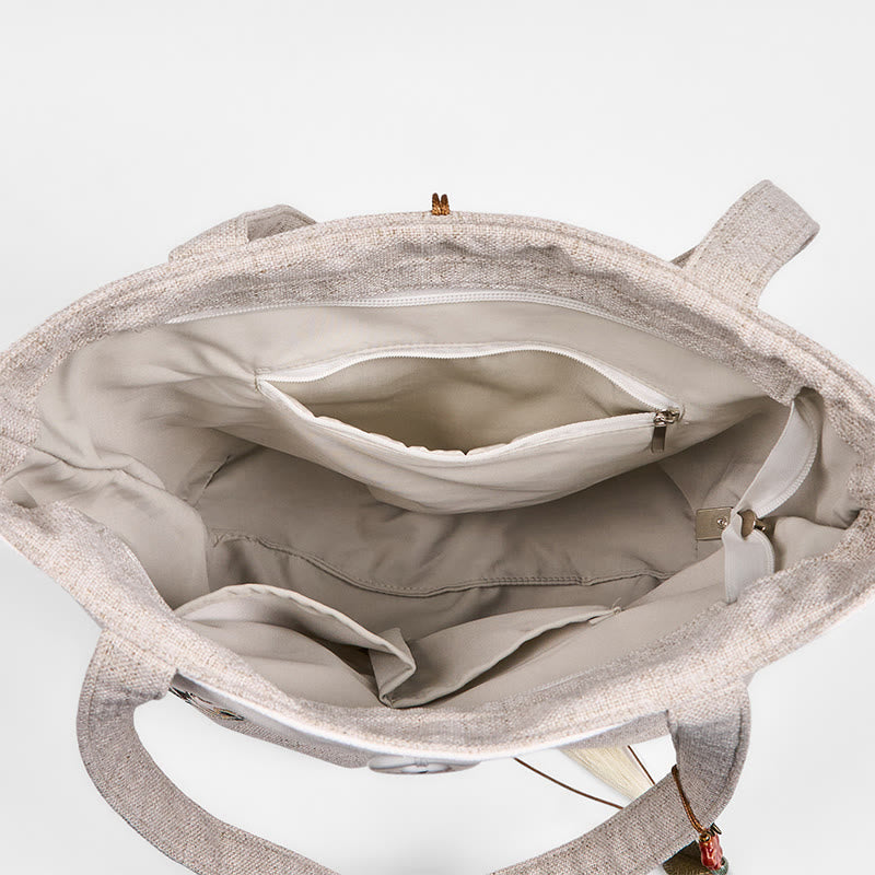 Sac de yoga en toile polyester brodée Magnolia | Durable et élégant