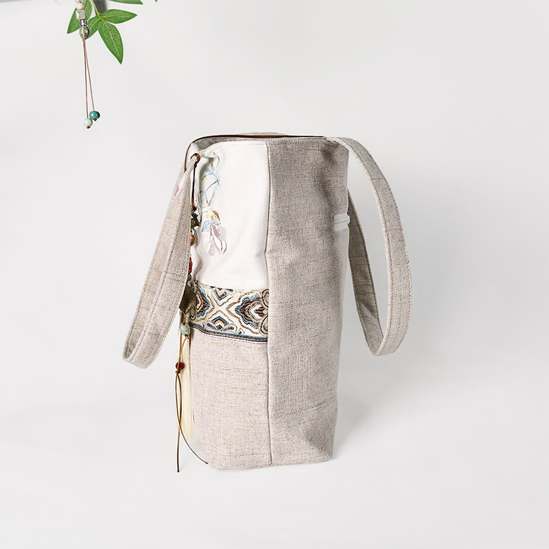 Sac de yoga en toile polyester brodée Magnolia | Durable et élégant