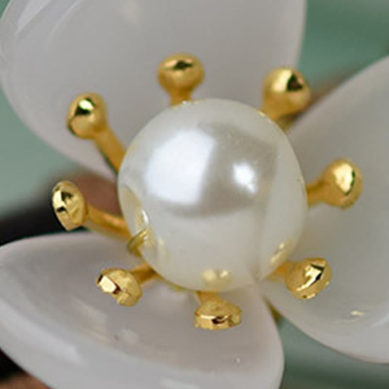 Épingle à cheveux de protection spirituelle en perles de magnolia avec bois veiné