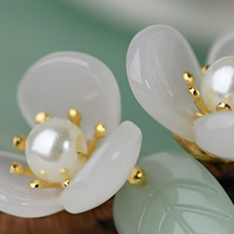 Épingle à cheveux de protection spirituelle en perles de magnolia avec bois veiné