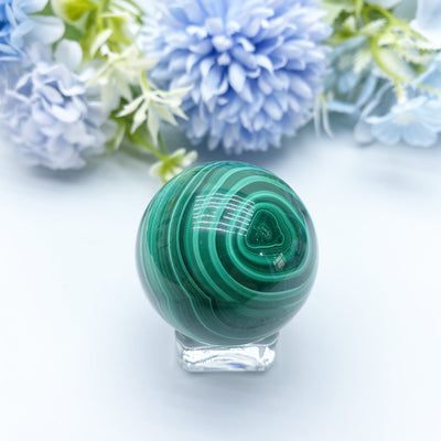 Sphère de cristal de malachite 28-40 mm Orbe de guérison