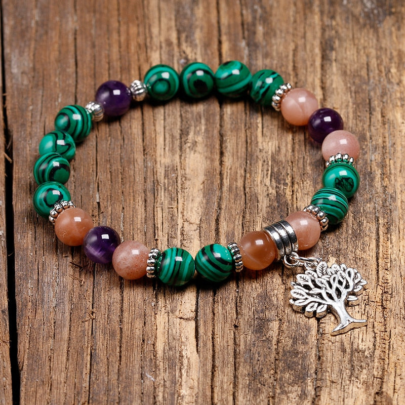 Bracelet de guérison en cristal de malachite