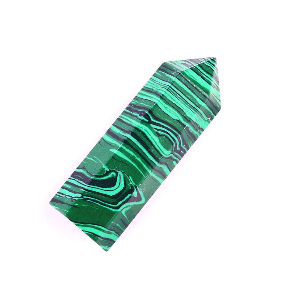 Tour de cristal de guérison énergétique de l'âme en malachite