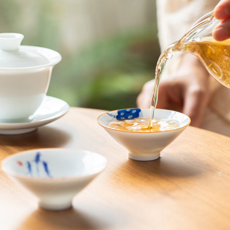 Tasse à thé en céramique Mandala Koi Fish Lotus 50 ml Harmony