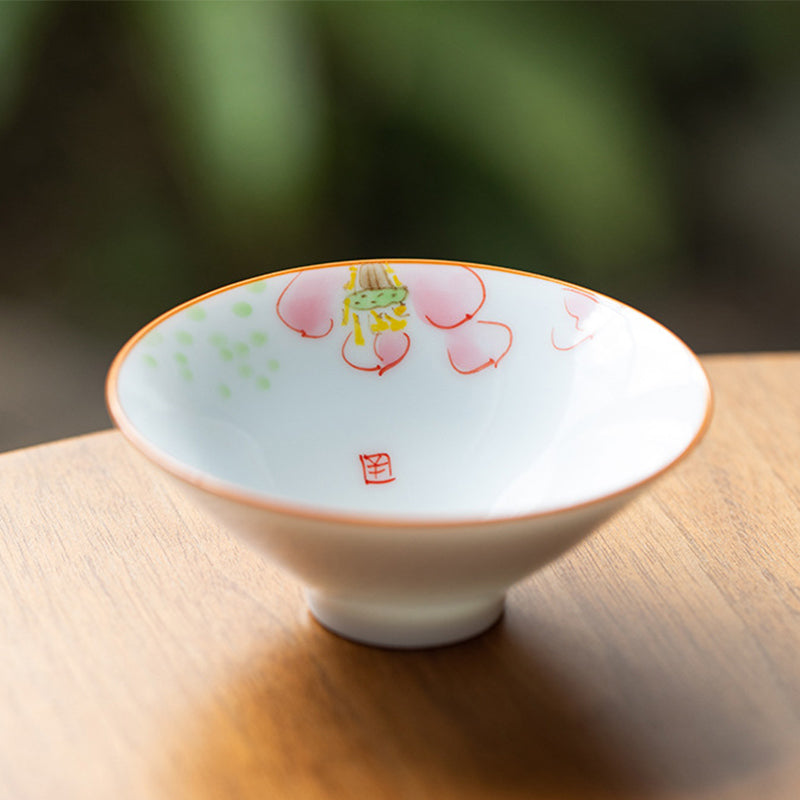 Tasse à thé en céramique Mandala Koi Fish Lotus 50 ml Harmony