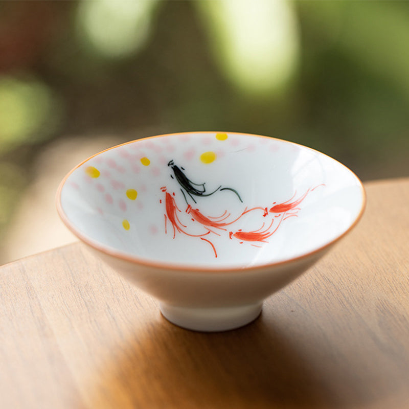 Tasse à thé en céramique Mandala Koi Fish Lotus 50 ml Harmony