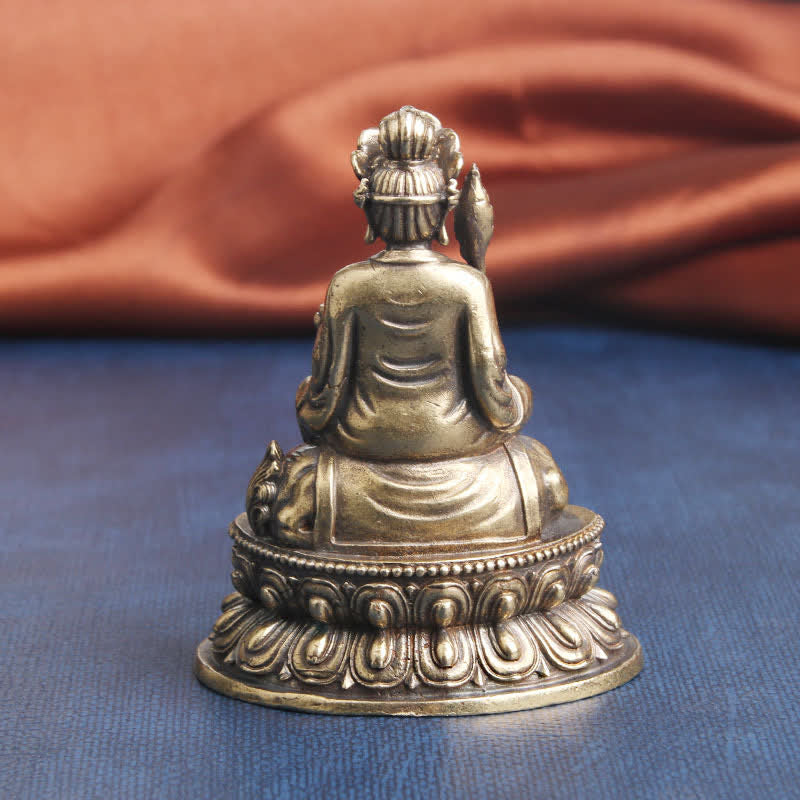 Statue de Bouddha en cuivre Manjusri Bodhisattva 49x64mm Sérénité