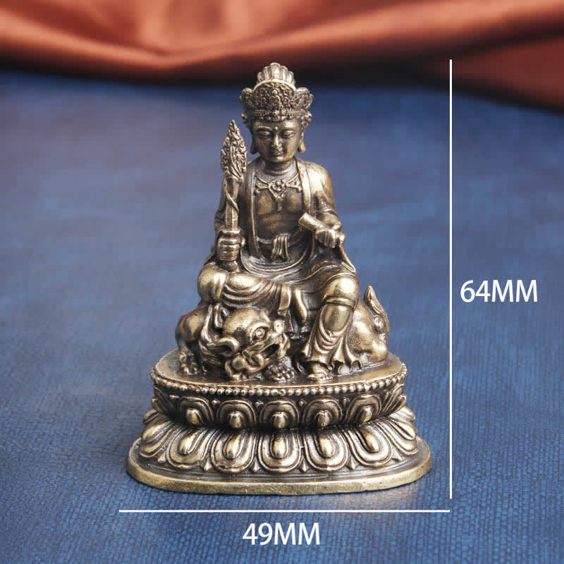 Statue de Bouddha en cuivre Manjusri Bodhisattva 49x64mm Sérénité