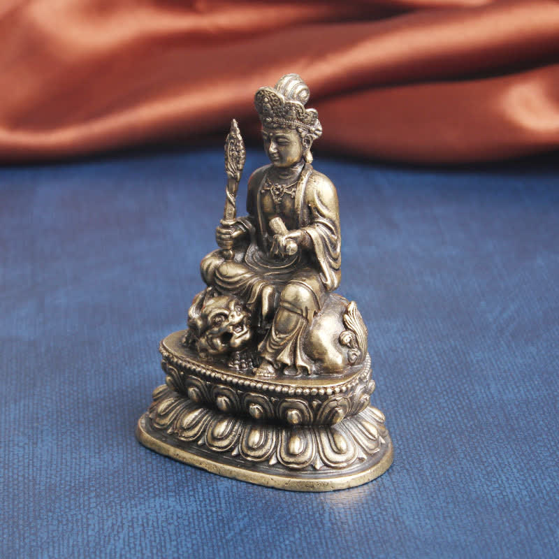 Statue de Bouddha en cuivre Manjusri Bodhisattva 49x64mm Sérénité