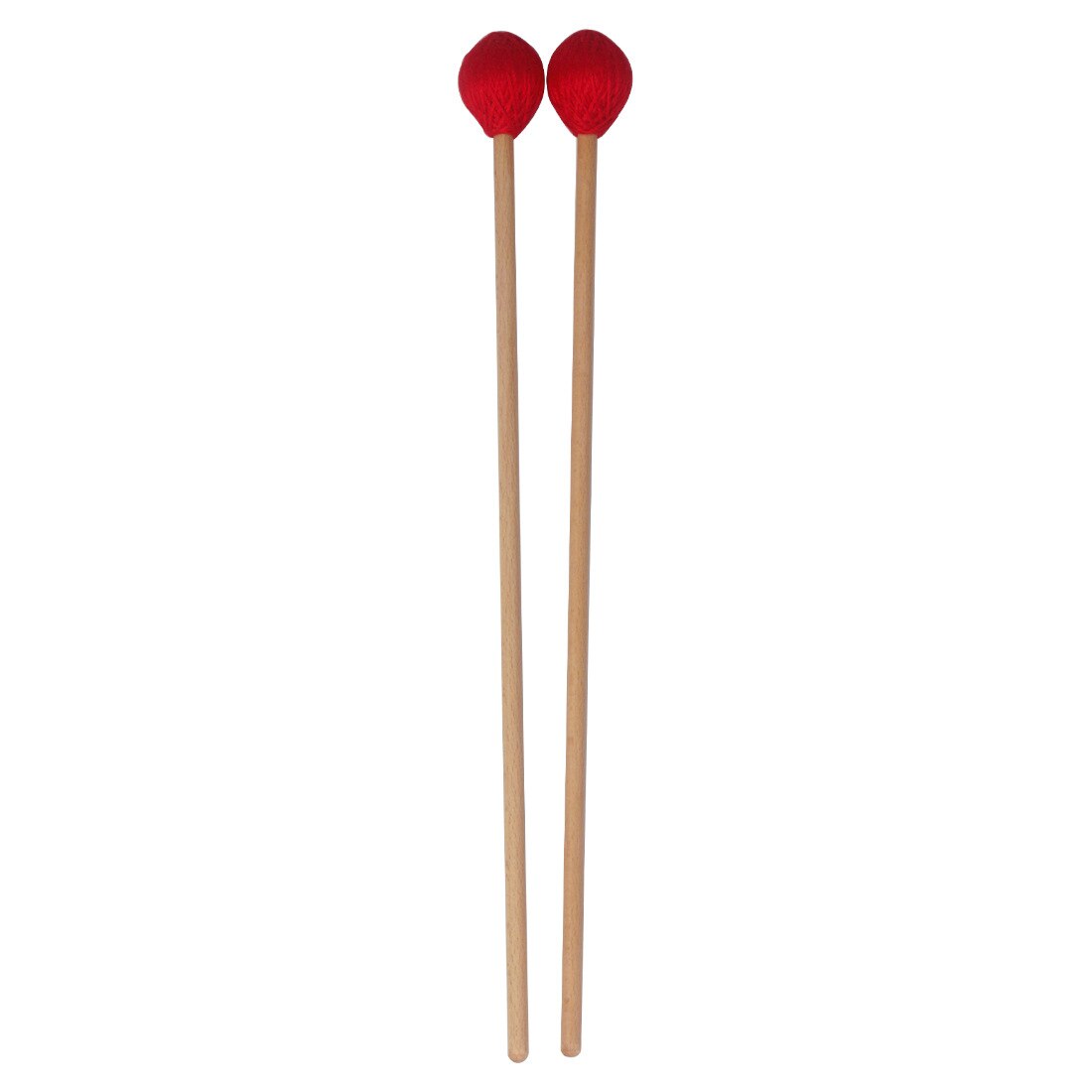 Two wooden mallets with red felt heads for Maple Handle Mallet for Gong Instruments