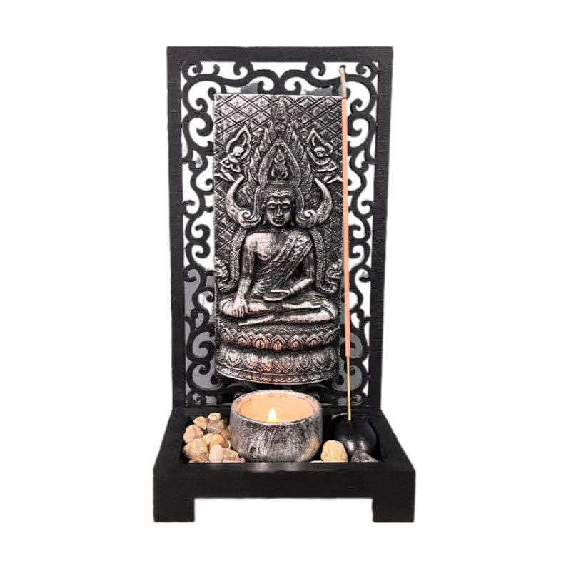Statue de Bouddha en méditation en résine, décoration d'intérieur, 23 cm