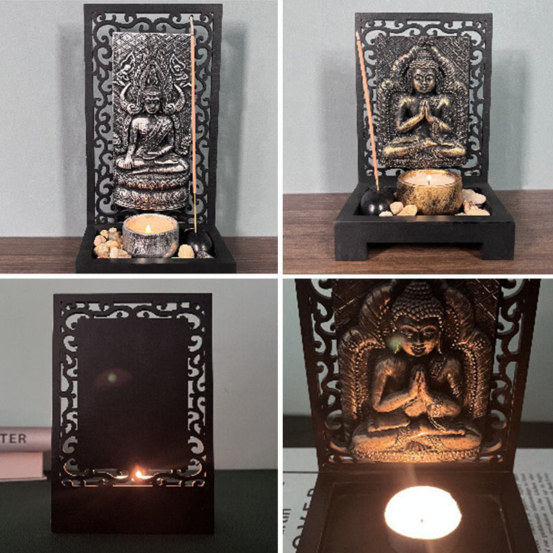 Statue de Bouddha en méditation en résine, décoration d'intérieur, 23 cm