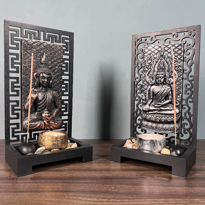 Statue de Bouddha en méditation en résine, décoration d'intérieur, 23 cm