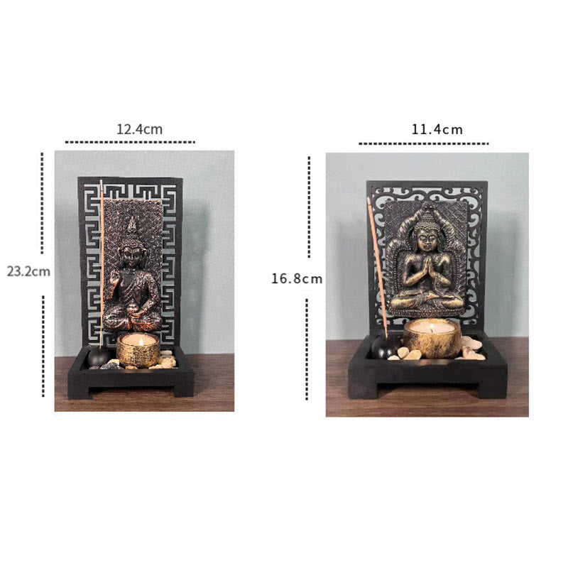 Statue de Bouddha en méditation en résine, décoration d'intérieur, 23 cm