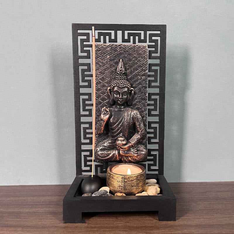 Statue de Bouddha en méditation en résine, décoration d'intérieur, 23 cm