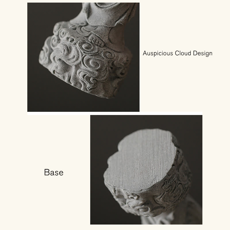 Statue de Bouddha en méditation en grès 6 x 6 x 20 cm pour Serenity Home