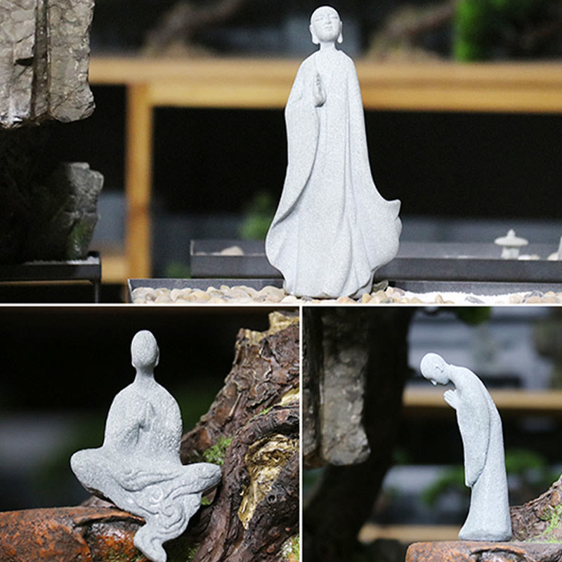 Statue de Bouddha de méditation en grès pour la sérénité et la paix