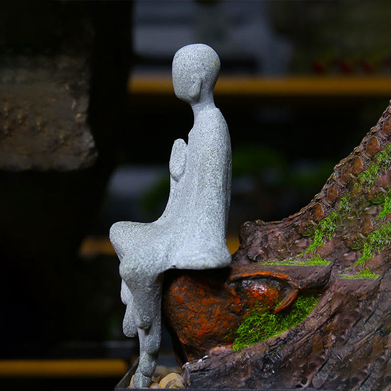 Statue de Bouddha de méditation en grès pour la sérénité et la paix