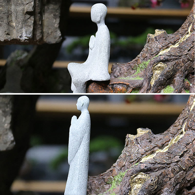Statue de Bouddha de méditation en grès pour la sérénité et la paix