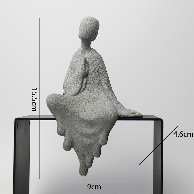 Statue de Bouddha de méditation en grès pour la sérénité et la paix
