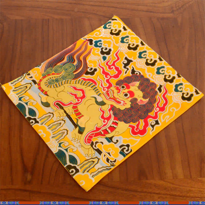 Tapis d'autel de prière et de méditation avec symbole Fengshui Kirin