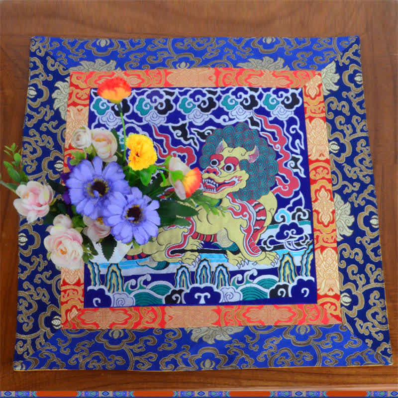 Tapis d'autel de prière et de méditation avec symbole Fengshui Kirin