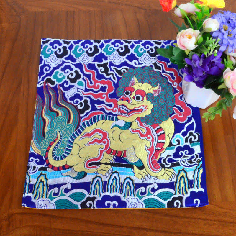 Tapis d'autel de prière et de méditation avec symbole Fengshui Kirin