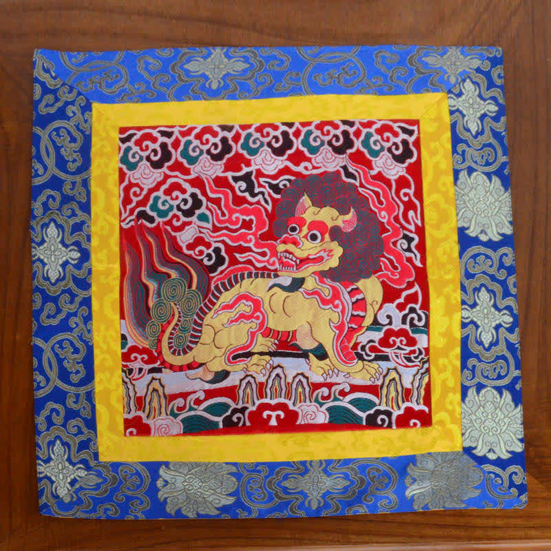 Tapis d'autel de prière et de méditation avec symbole Fengshui Kirin