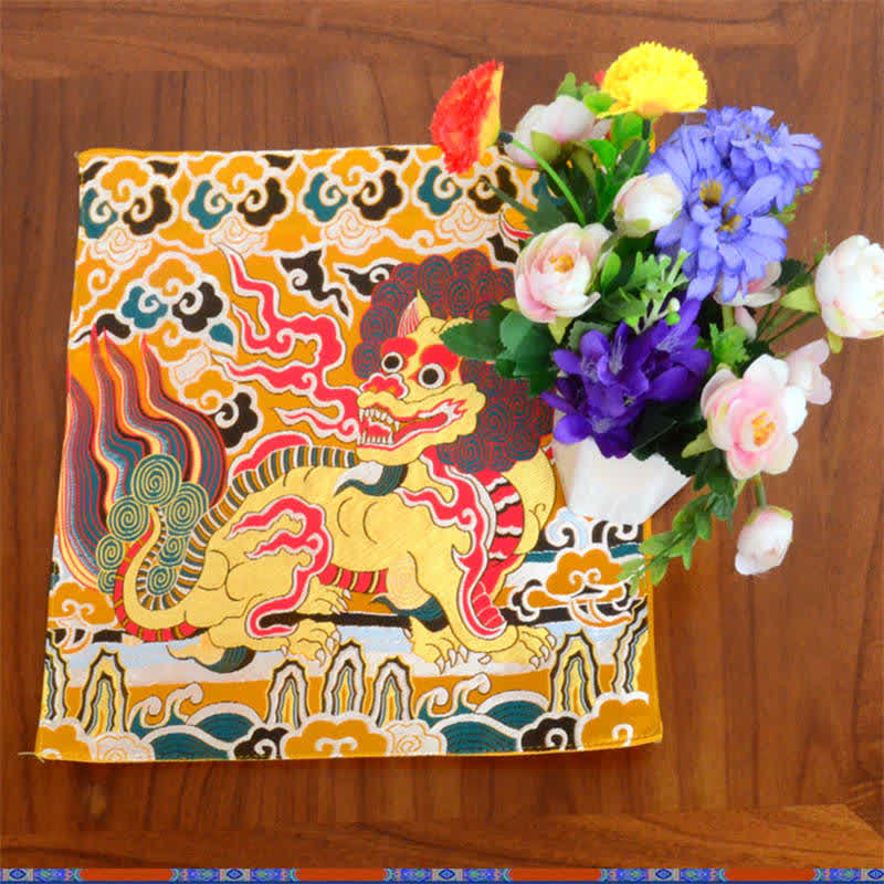Tapis d'autel de prière et de méditation avec symbole Fengshui Kirin