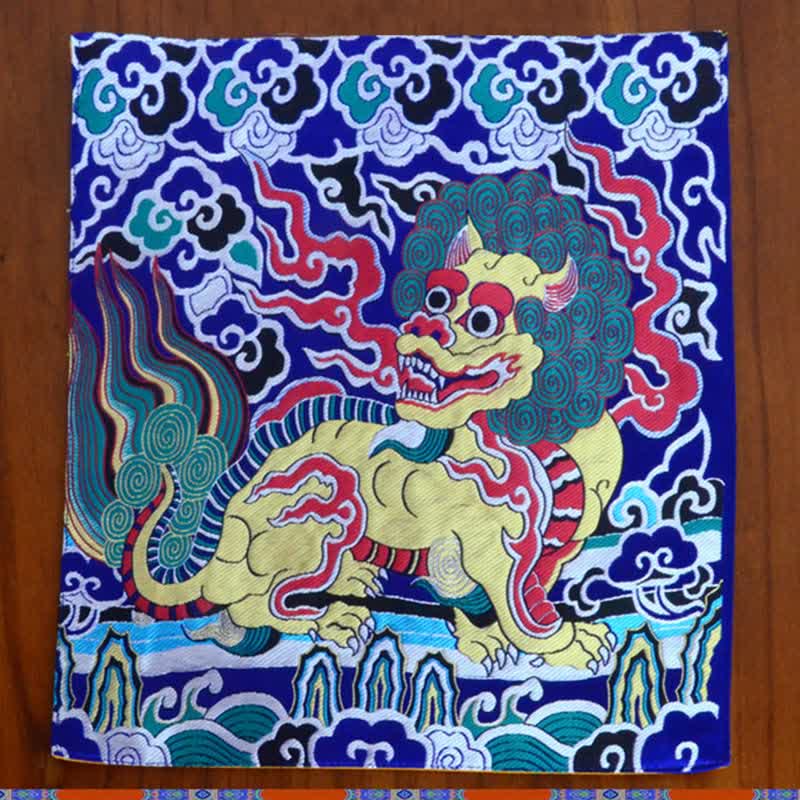 Tapis d'autel de prière et de méditation avec symbole Fengshui Kirin