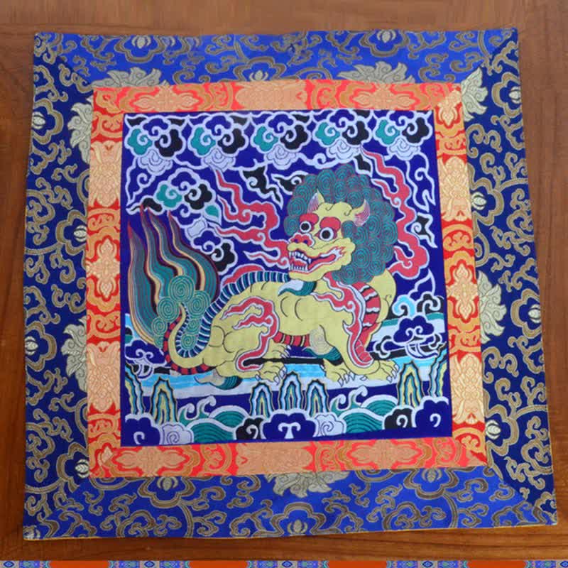 Tapis d'autel de prière et de méditation avec symbole Fengshui Kirin